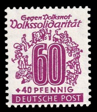 60 + 40 Pf Briefmarke: Volkssolidarität