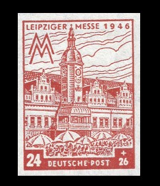 24 + 26 Pf Briefmarke: Leipziger Messe 1946