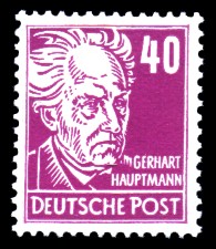 40 Pf Briefmarke: Persönlichkeiten, Gerhart Hauptmann