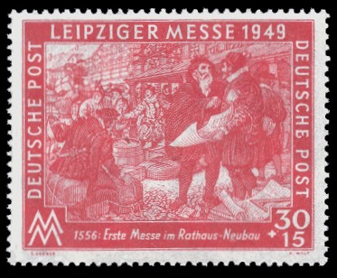 30 + 15 Pf Briefmarke: Leipziger Frühjahrsmesse 1949