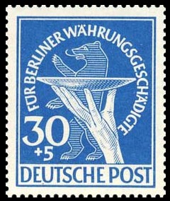 30+5 Pf Briefmarke: Berliner Währungsgeschädigte