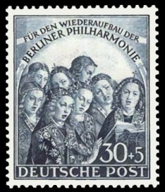 30 + 5 Pf Briefmarke: Wiederaufbau der Berliner Philharmonie