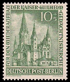 10 + 5 Pf Briefmarke: Kaiser-Wilhelm-Gedächtniskirche