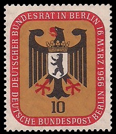 10 Pf Briefmarke: Deutscher Bundesrat in Berlin