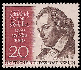 20 Pf Briefmarke: 200. Geburtstag von Friedrich Schiller
