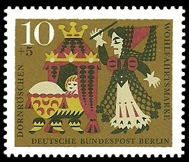 10 + 5 Pf Briefmarke: Wohlfahrtsmarke 1964 Dornröschen