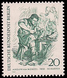 20 Pf Briefmarke: Zeichnungen: Berliner im 19. Jh.