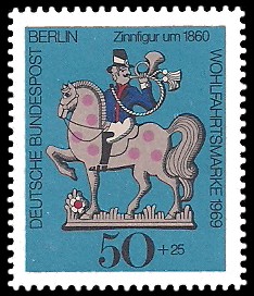 50 + 25 Pf Briefmarke: Wohlfahrtsmarke 1969, Zinnfiguren