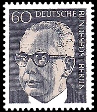 60 Pf Briefmarke: Bundespräsident Gustav Heinemann