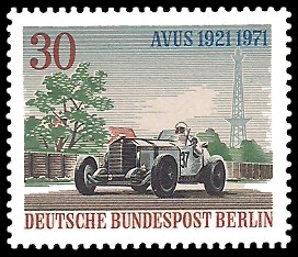30 Pf Briefmarke: 50 Jahre AVUS