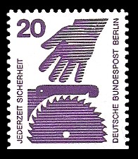20 Pf Briefmarke: Jederzeit Sicherheit