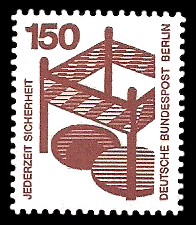 150 Pf Briefmarke: Jederzeit Sicherheit