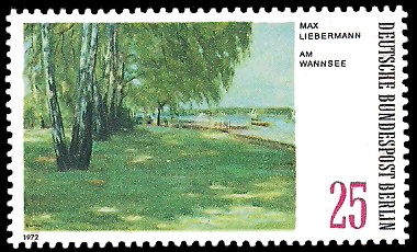 25 Pf Briefmarke: Gemälde - Berliner Seen