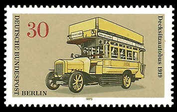 30 Pf Briefmarke: Berliner Omnibusse