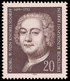 20 Pf Briefmarke: 275. Geburtstag Georg W. von Knobelsdorff