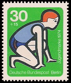 30 + 15 Pf Briefmarke: Jugendmarke 1974