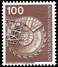 100 Pf Briefmarke: Industrie und Technik