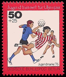 50 + 25 Pf Briefmarke: Jugendmarke 1976, Jugend trainiert für Olympia