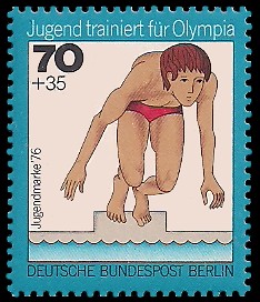 70 + 35 Pf Briefmarke: Jugendmarke 1976, Jugend trainiert für Olympia