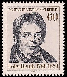 60 Pf Briefmarke: 200. Geburtstag Peter Beuth