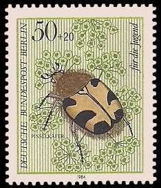 50 + 20 Pf Briefmarke: Für die Jugend 1984, Insekten