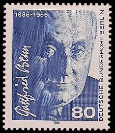 80 Pf Briefmarke: 100. Geburtstag Gottfried Benn