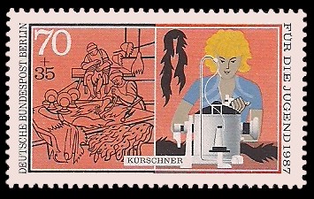 70 + 35 Pf Briefmarke: Für die Jugend 1987, Handwerker