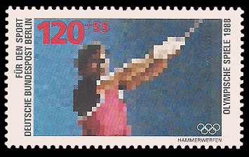120 + 55 Pf Briefmarke: Für den Sport 1988