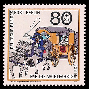 80 + 35 Pf Briefmarke: Wohlfahrtsmarke 1989, Postboten